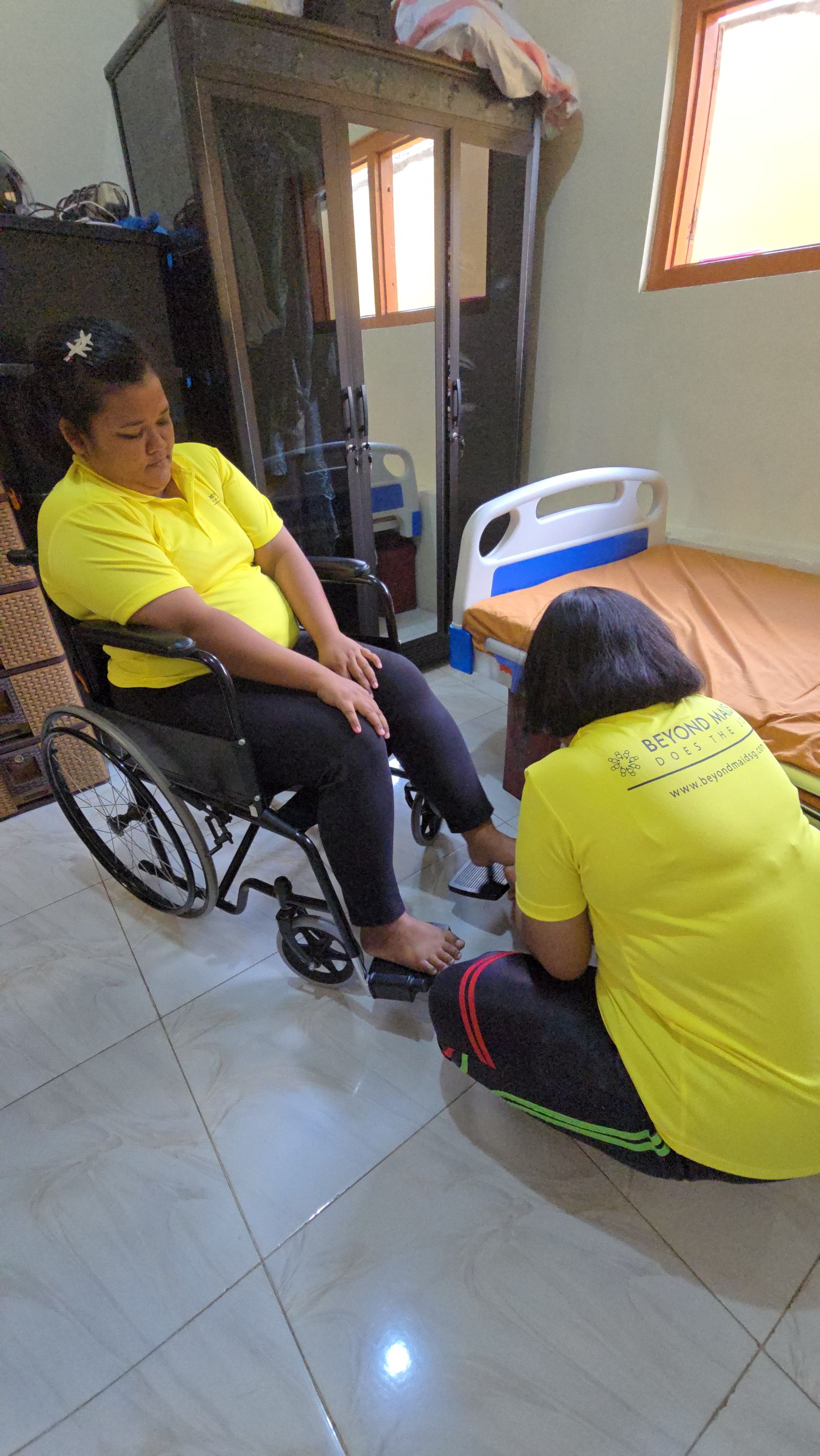 Beyond Maids wheelchair mobility training exercise